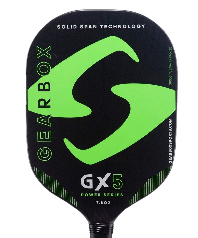 Gearbox GX5 Power 7.8oz 3-5/8in Carbon Fiber Green Pickleball Paddle - Image 2
